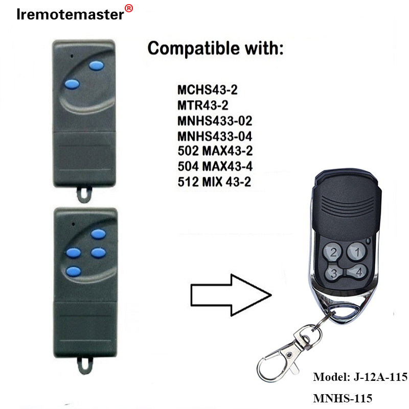 Pour 502 MAX43-2, 504 MAX43-4 télécommande de remplacement 433,92 mhz télécommande de porte de garage